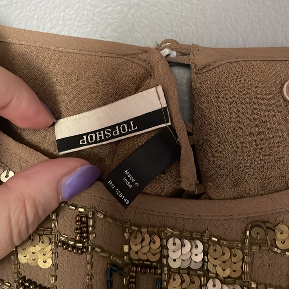 TOPSHOP; Gold Mini Dress✨ - Picture 4 of 6